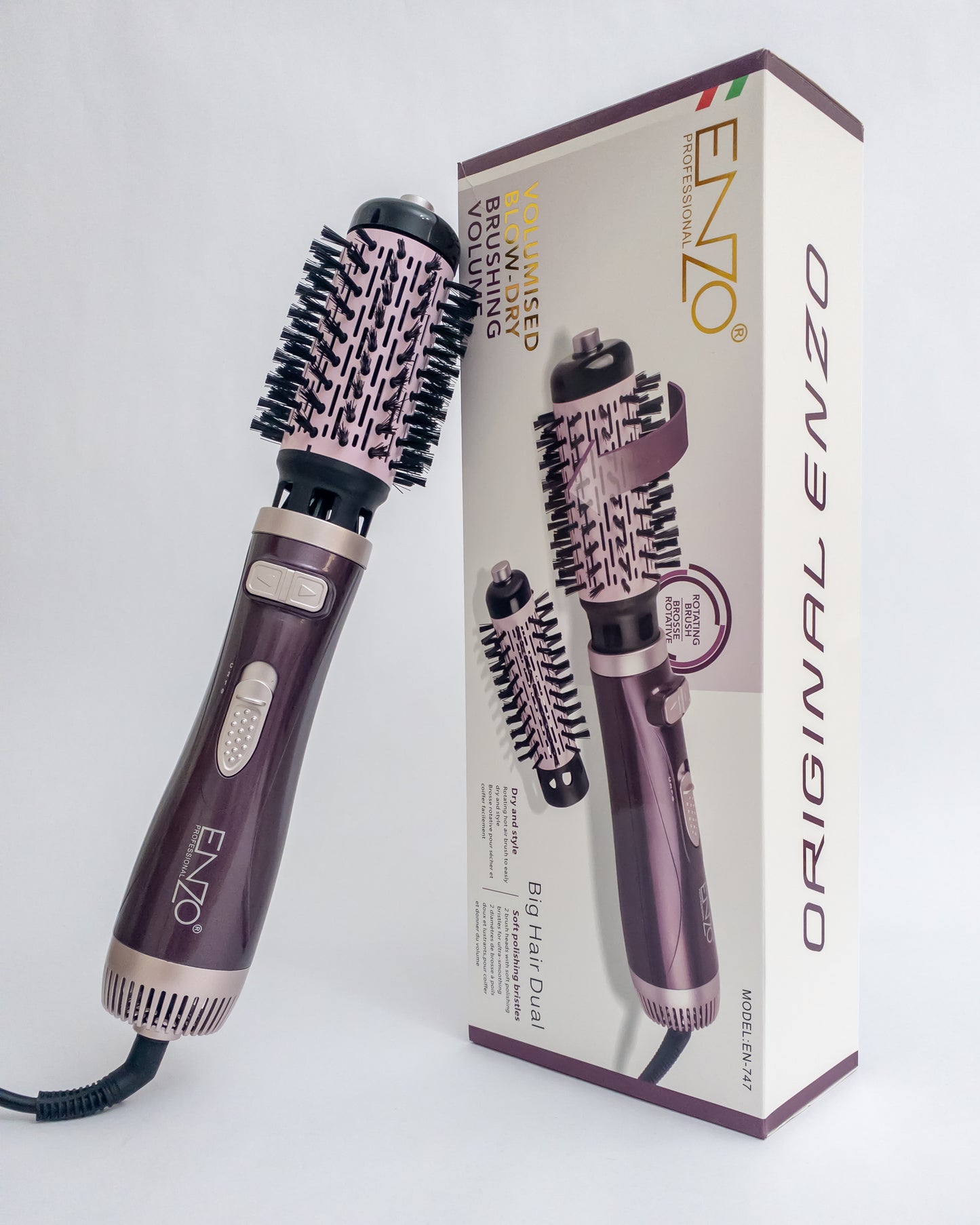 Brosse rotative ENZO Sèche-cheveux & Volumateur EN-747