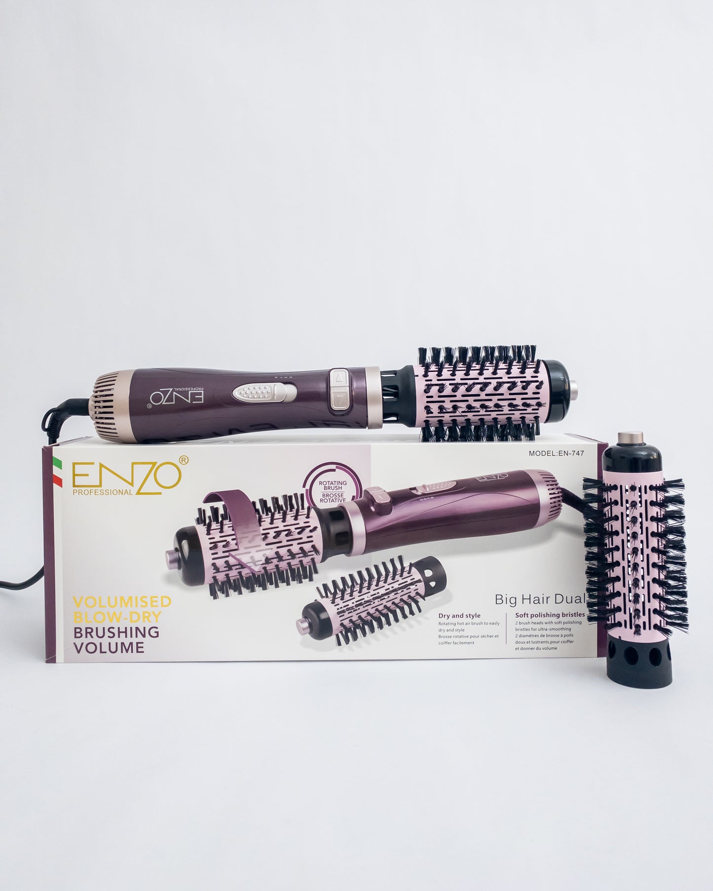Brosse rotative ENZO Sèche-cheveux & Volumateur EN-747